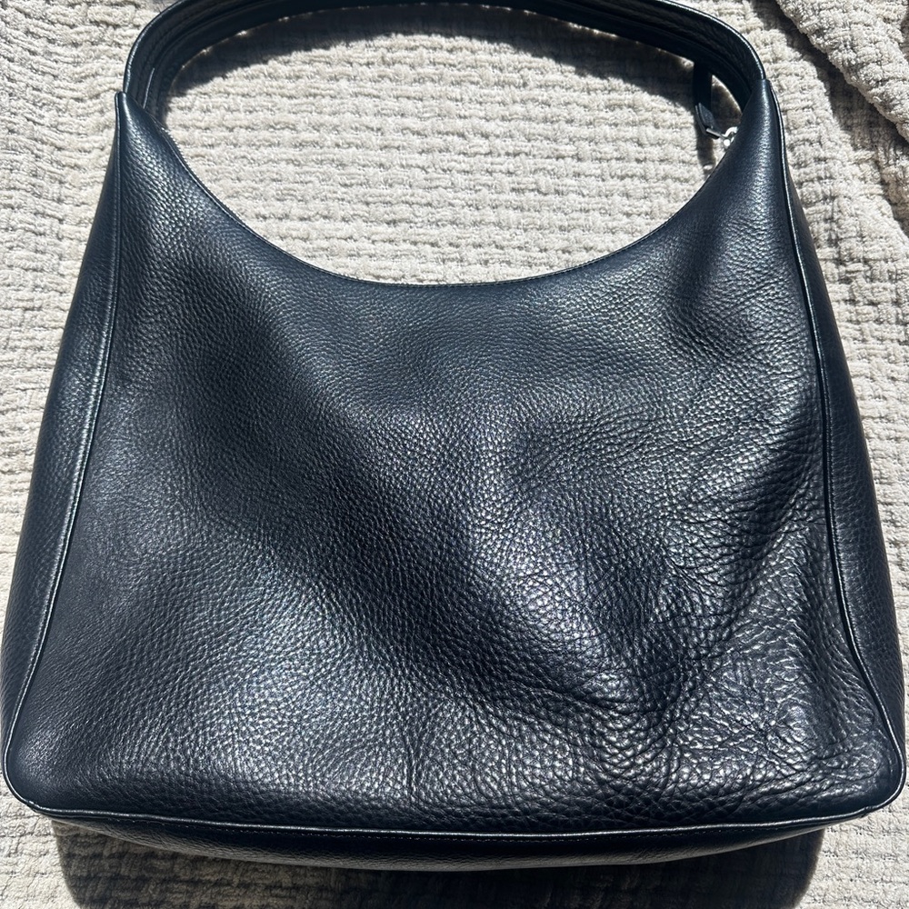BAGGU Deadstock Black Leather Shoulder Bag